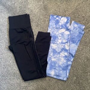 Mesh & Tie-Dye Gym Workout Leggings - 3 for $20